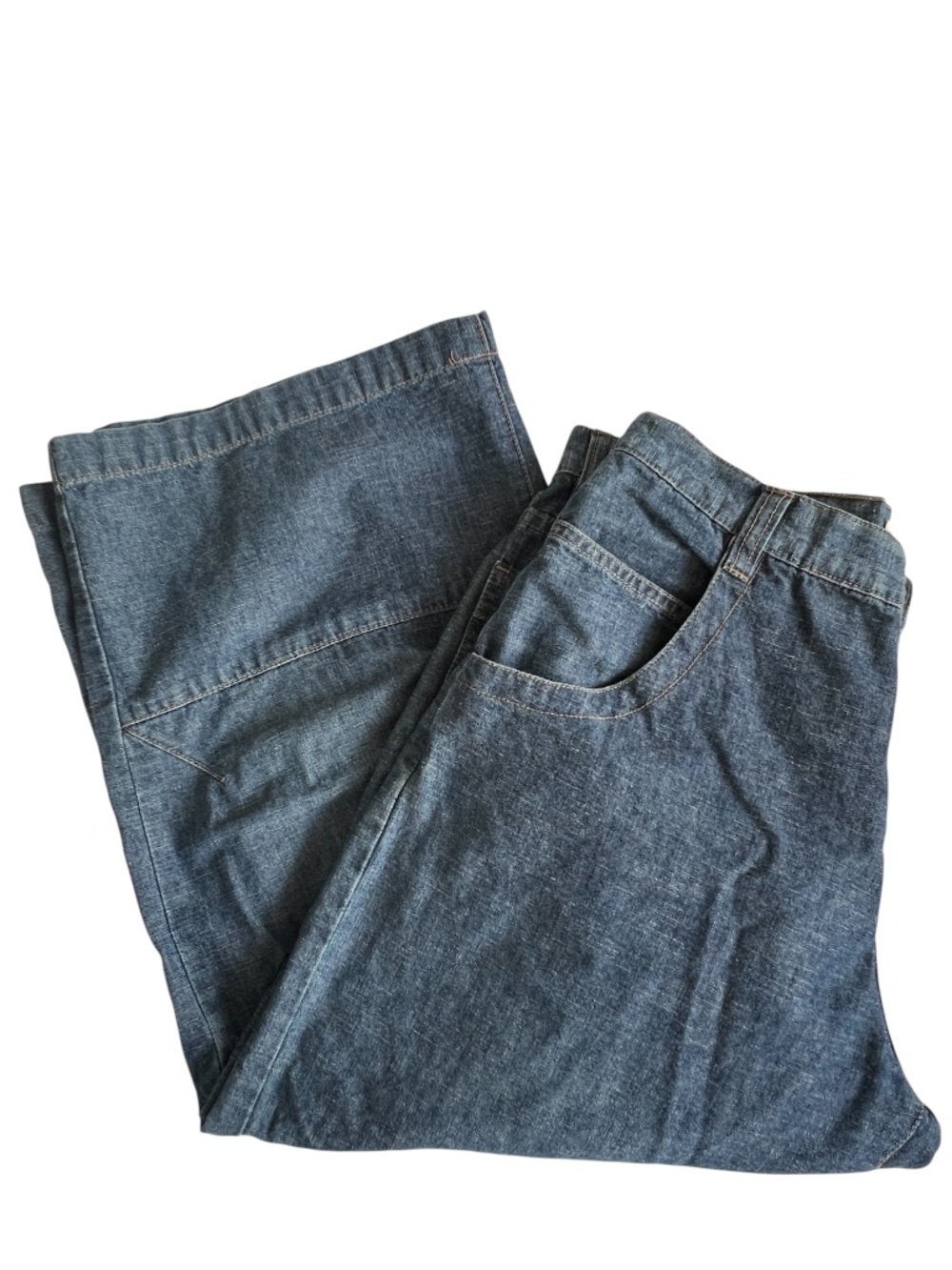 Americas Standard Jeans Baggy Cropped Size 30 Wide Leg High Waist Med Blue